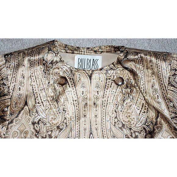 Bill Blass Vintage - 1970s Disco Satin Paisley Bomber, Studio 54, USA Union, 8 - Picture 5 of 14